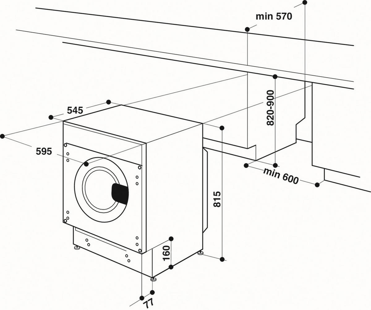 EINBAUWASCHMASCHINE BI WMBG 71483E DE N  - Weiß, Basics, Metall (60/82/55cm) - Bauknecht