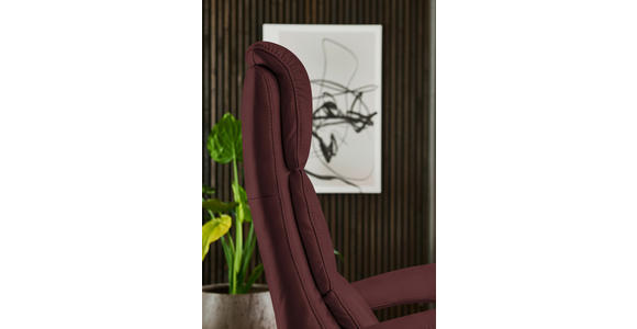 RELAXSESSEL in Leder Beere  - Edelstahlfarben/Beere, Design, Leder/Metall (76/119/86cm) - Dieter Knoll