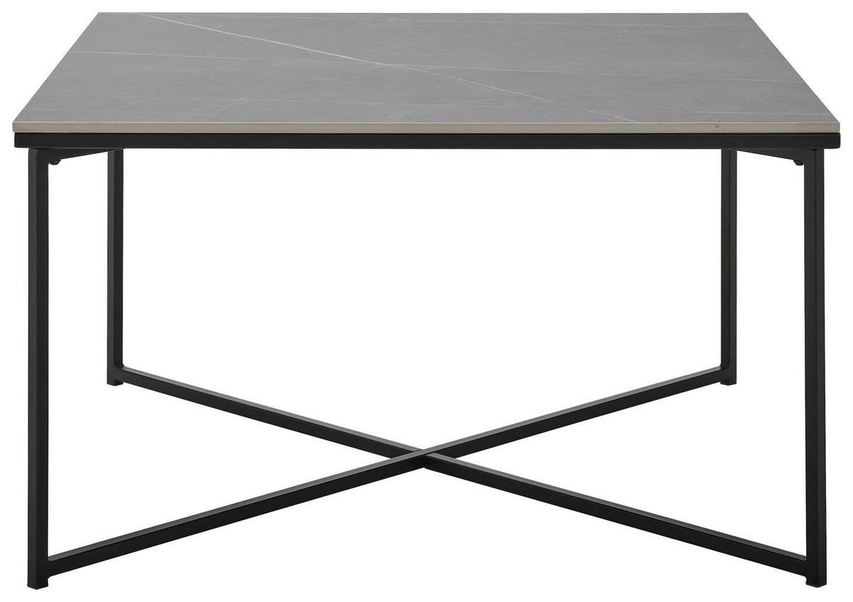 COUCHTISCH 80/45/80 cm quadratisch Grau, Schwarz  - Schwarz/Grau, Design, Keramik/Metall (80/45/80cm) - Livetastic