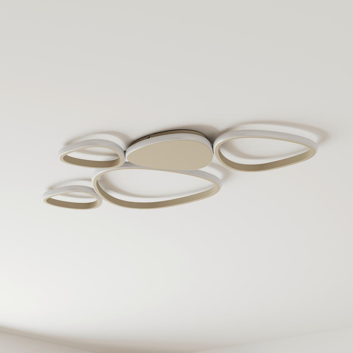 Plafonieră Cu Led 6,5 W     - nisipiu, Design, plastic/metal (90,5l) - Novel