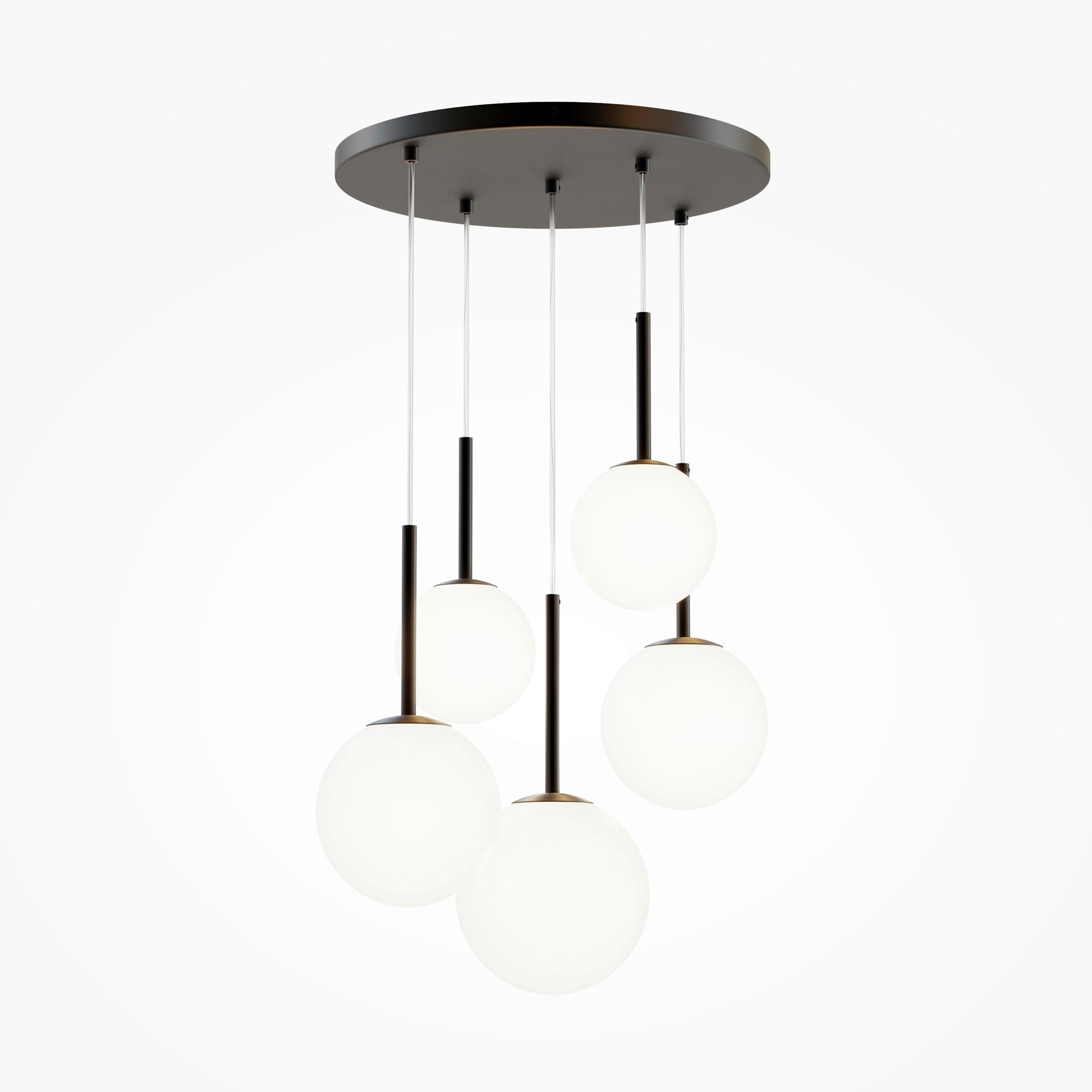 PENDELLEUCHTE 45/180/45 cm    - Weiss/Schwarz, Trend, Glas/Metall (45/180/45cm) - MAYTONI