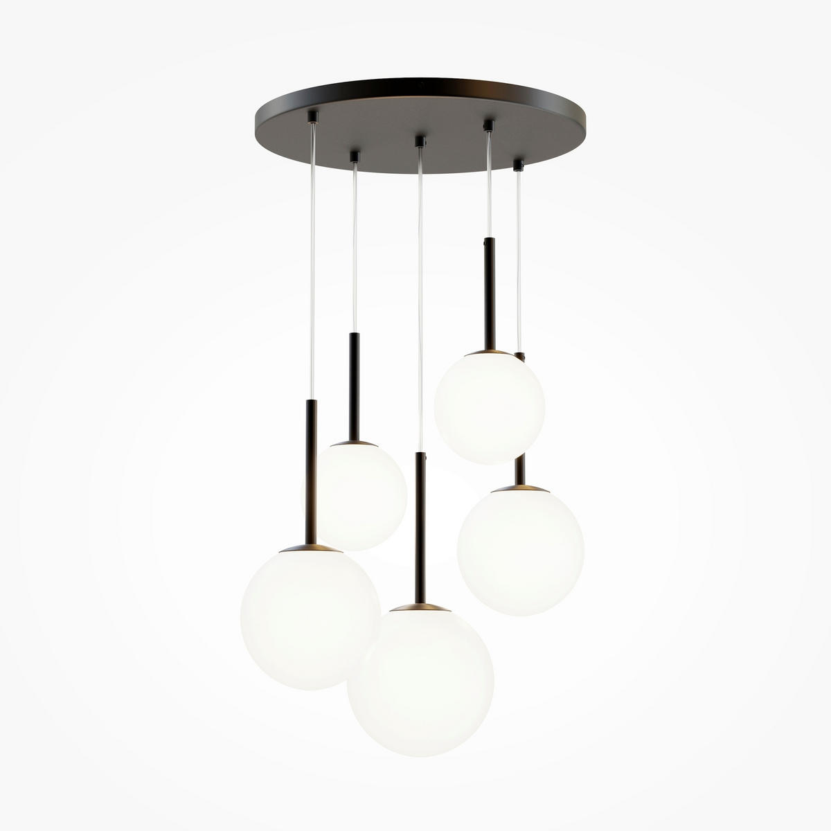 PENDELLEUCHTE 45/180/45 cm  - Schwarz/Weiß, Trend, Glas/Metall (45/180/45cm) - MAYTONI