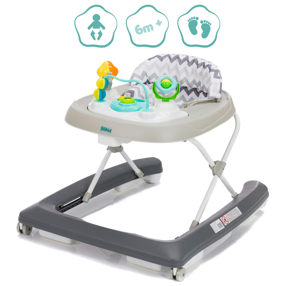 LAUFLERNHILFE  - Grau, Basics, Kunststoff/Textil (62/53/65cm) - Fillikid