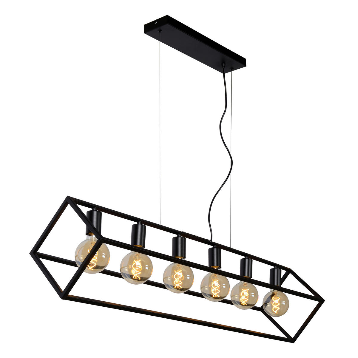 HÄNGELEUCHTE 120/25/161 cm  - Schwarz, Basics, Metall (120/25/161cm) - Lucide