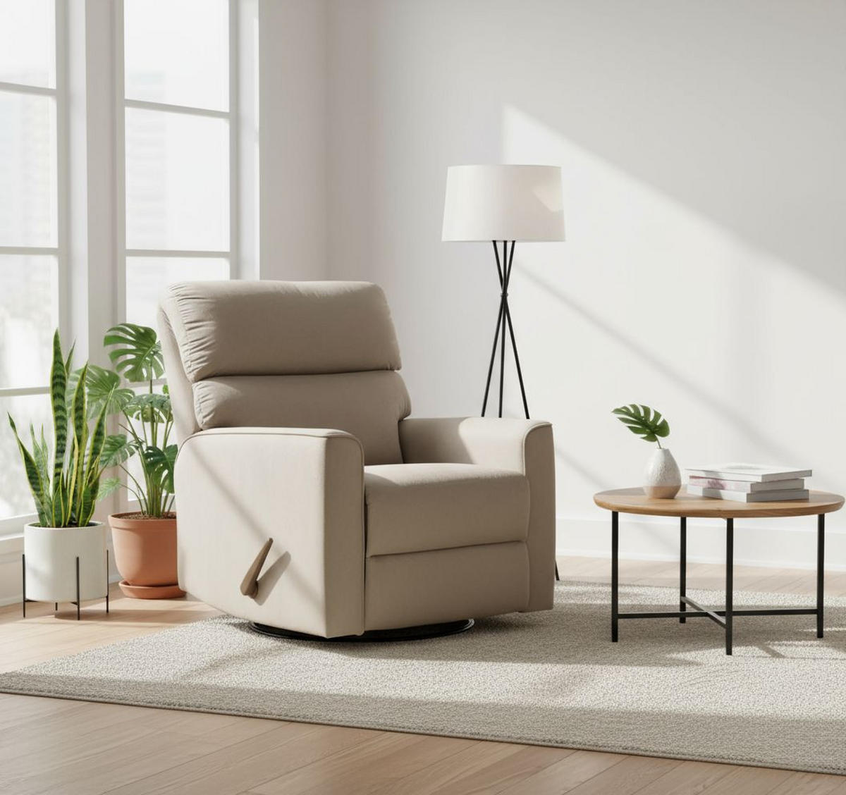 RELAXSESSEL Samt    - Taupe/Schwarz, MODERN, Textil/Metall (87.5/103.5/99cm) - P & B