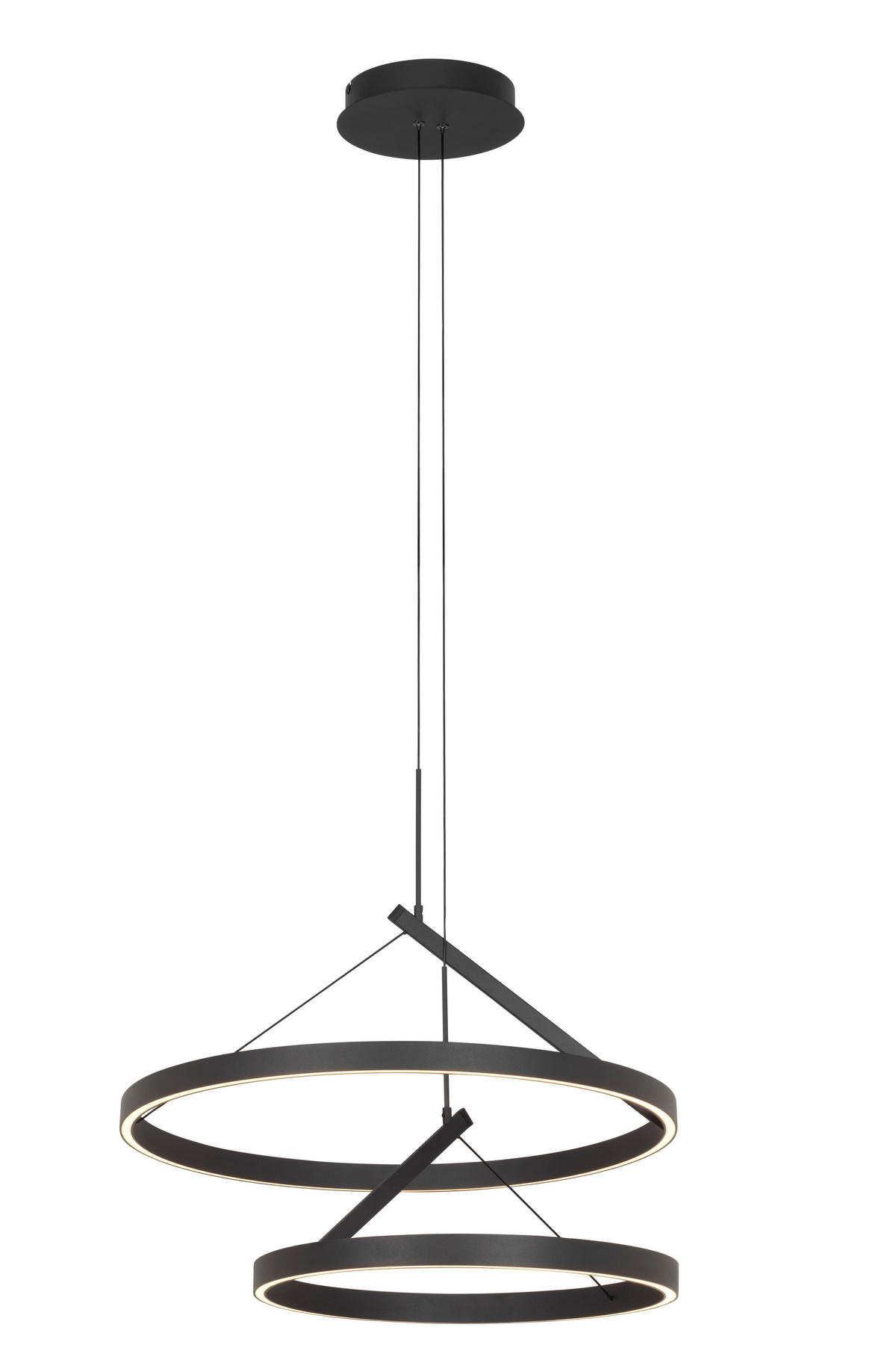 ZÁVESNÉ LED SVIETIDLO, 60/150 cm  - čierna, Design, kov (60/150cm) - Dieter Knoll