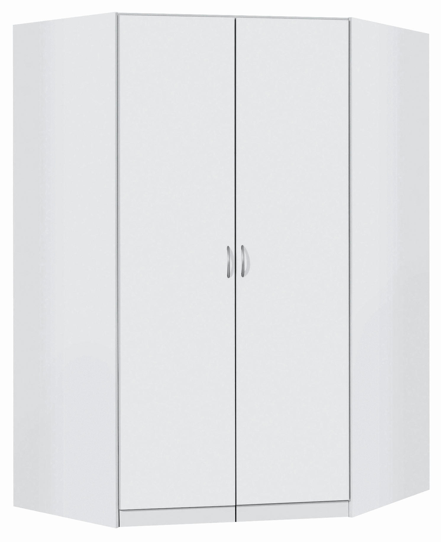 ECKSCHRANK  - Weiss/Silberfarben, Design, Holzwerkstoff/Kunststoff (117/197/52,2cm) - Boxxx