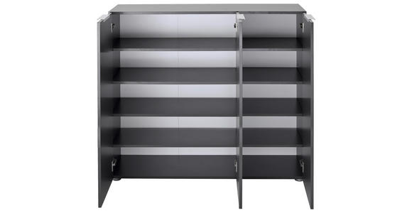 SCHUHSCHRANK 120/101/39 cm - Edelstahlfarben/Anthrazit, Design, Holzwerkstoff/Kunststoff (120/101/39cm) - Carryhome