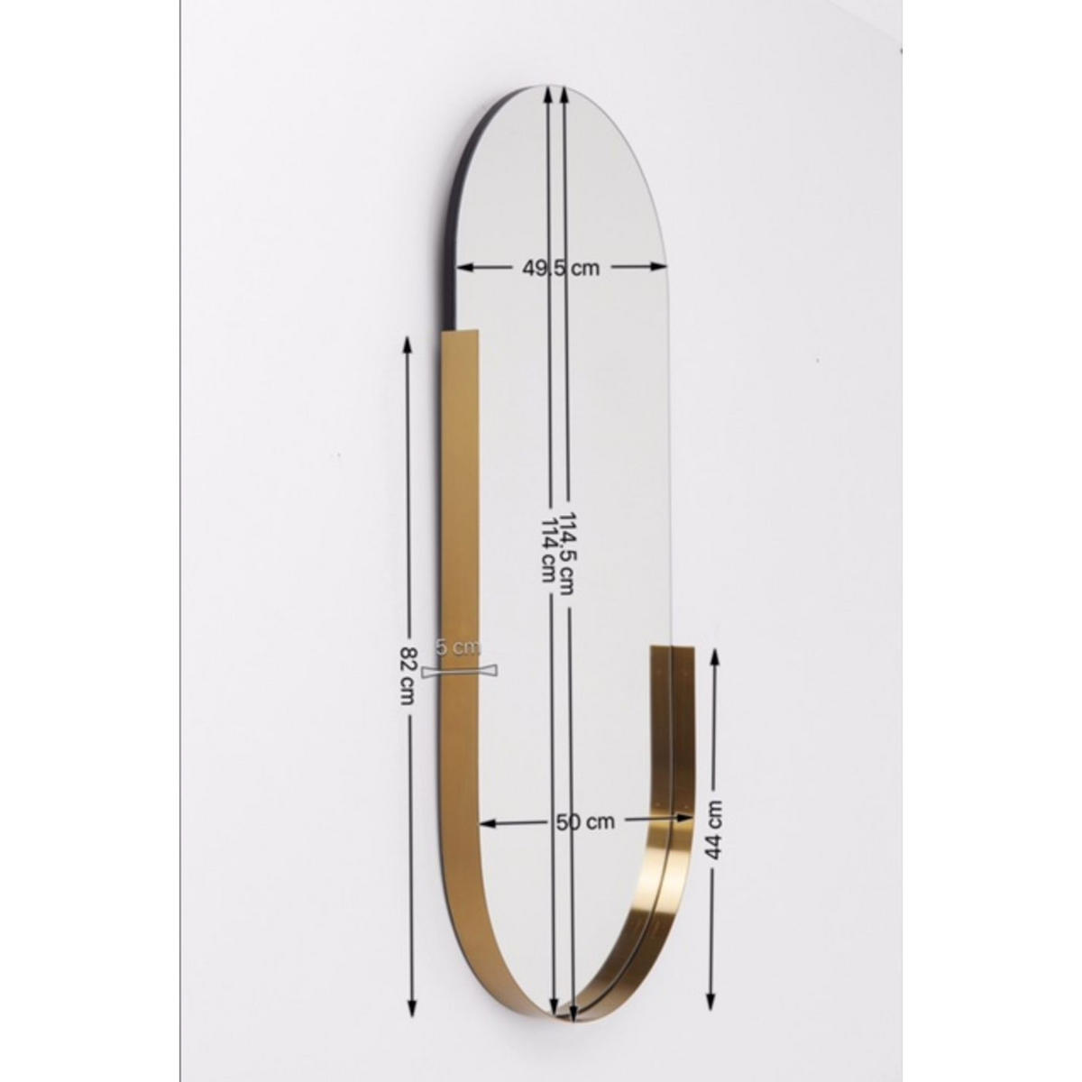 WANDSPIEGEL 50,2/114,4/5 cm  - Messingfarben/Goldfarben, Trend, Glas/Holzwerkstoff (50,2/114,4/5cm) - Lomoco