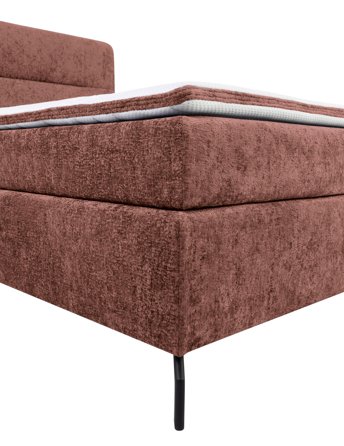 BOXSPRINGBETT 180/200 cm  in Rotbraun  - Rotbraun/Schwarz, Design, Textil/Metall (180/200cm) - Esposa