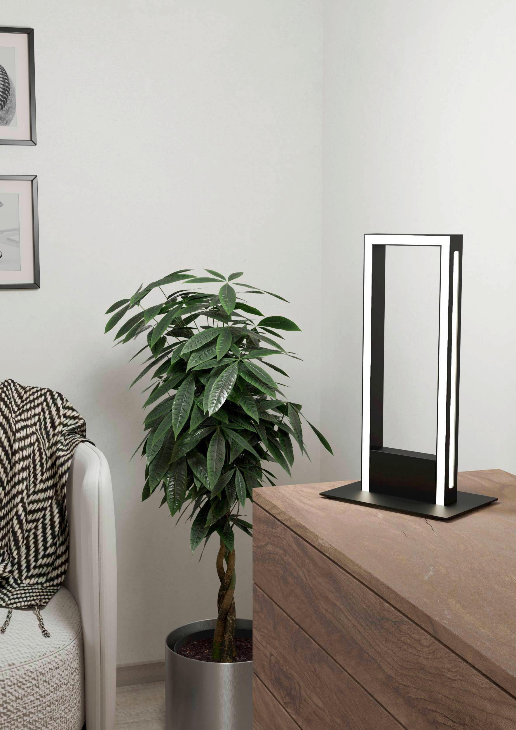 LED-TISCHLEUCHTE 16/3,5/42,5 cm   - Schwarz/Weiß, Design, Kunststoff/Metall (16/3,5/42,5cm) - Eglo