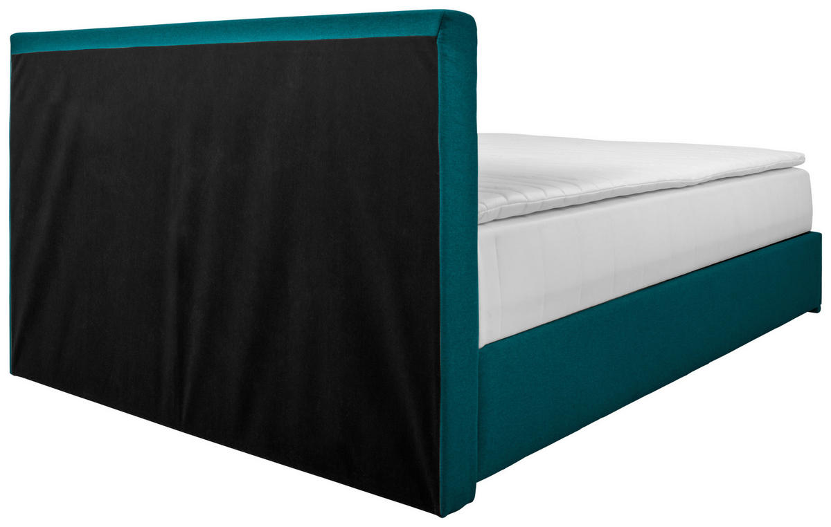 POLSTERBETT Bettkasten, Topper 140/200 cm  in Petrol  - Chromfarben/Petrol, KONVENTIONELL, Holz/Kunststoff (140/200cm) - MID.YOU
