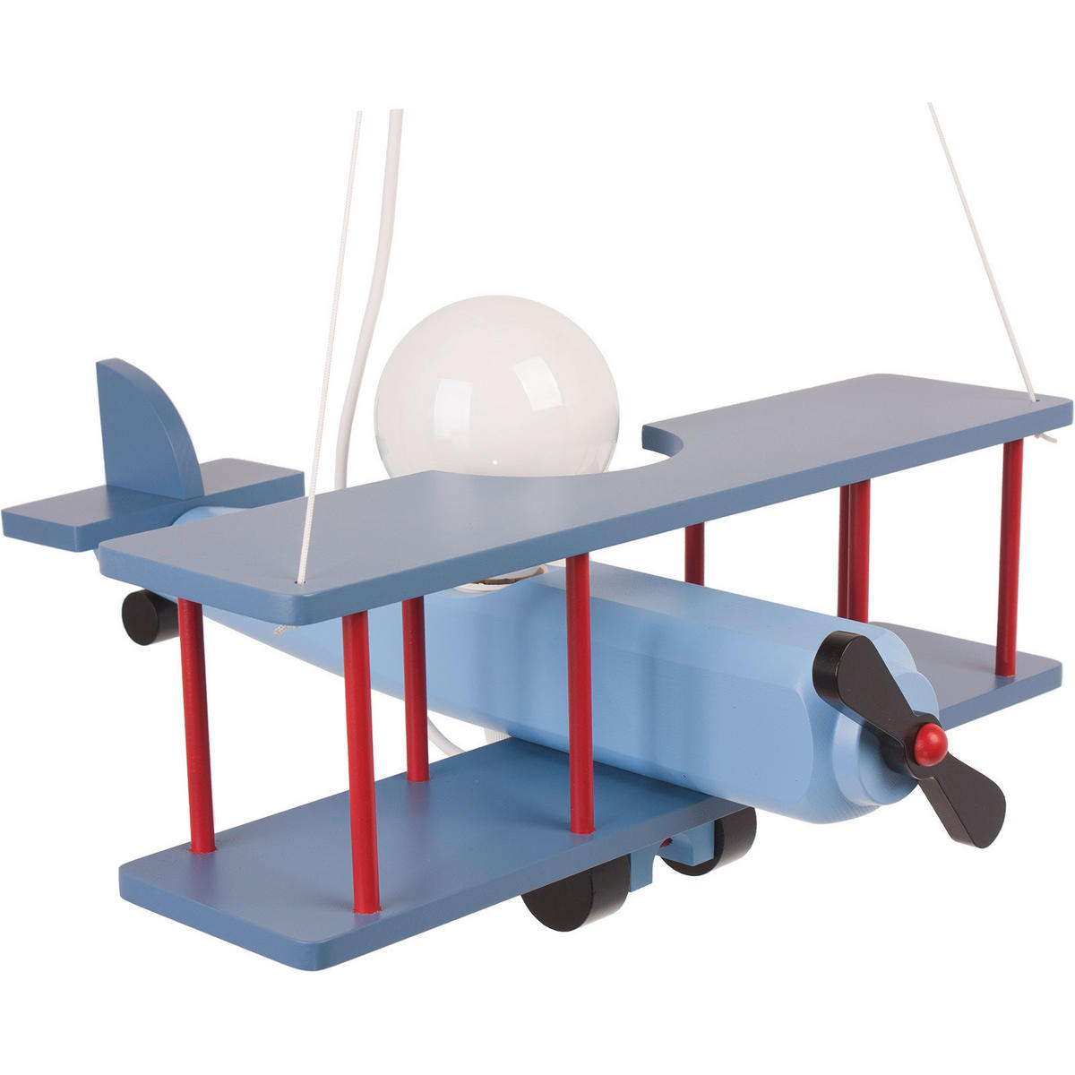 KINDERHÄNGELEUCHTE 42/45/75 cm   - Blau/Rot, KONVENTIONELL, Holz (42/45/75cm)