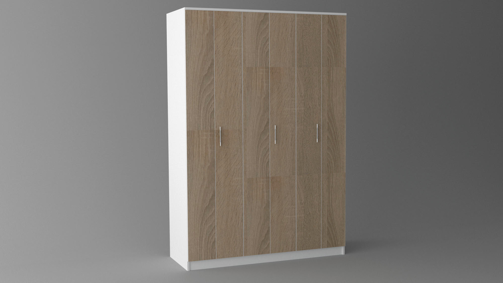 ORMAR SA HARMONIKA VRATIMA bela, sonoma hrast  151/220/55 cm  - sonoma hrast/siva, Konvencionalno, pločasti materijal/plastika (151/220/55cm) - Cantus