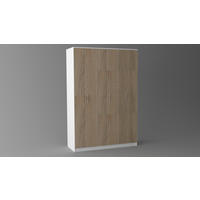 ORMAR SA HARMONIKA VRATIMA bela, sonoma hrast  151/220/55 cm  - sonoma hrast/siva, Konvencionalno, pločasti materijal/plastika (151/220/55cm) - Cantus