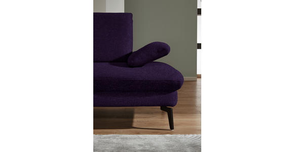 ECKSOFA in Chenille, Mikrofaser Aubergine, Violett 157/299 cm - Violett/Aubergine, Design, Textil/Metall (157/299cm) - Dieter Knoll