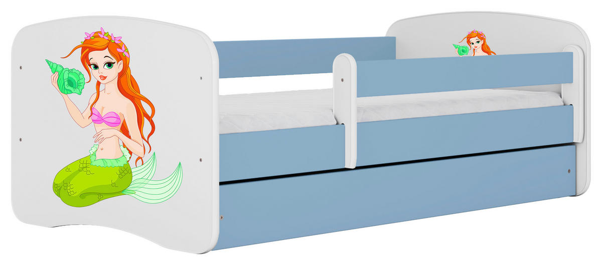 KINDER-/JUNIORBETT 80/160 cm  in Blau, Weiß  - Blau/Birkefarben, MODERN, Holz/Holzwerkstoff (80/160cm) - MID.YOU