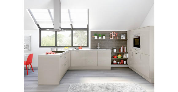 EINBAUKÜCHE   - Greige, Design, Holzwerkstoff - Novel