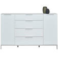 SIDEBOARD in 181/101/40,5 cm - Chromfarben/Weiß Hochglanz, Basics, Glas/Holzwerkstoff (181/101/40,5cm) - Voleo