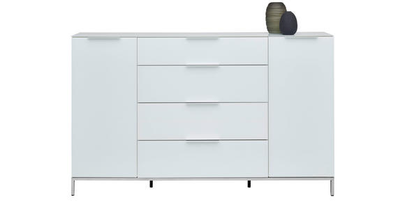 SIDEBOARD in 181/101/40 cm - Chromfarben/Weiß Hochglanz, Basics, Glas/Holzwerkstoff (181/101/40cm) - Voleo