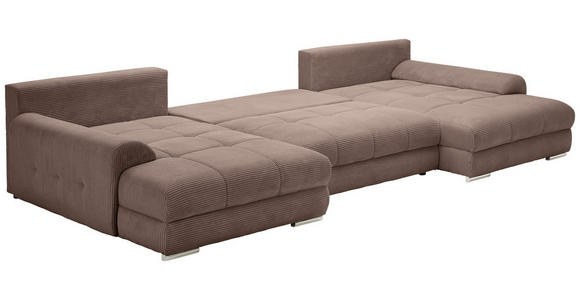 WOHNLANDSCHAFT  in Cord Braun  - Chromfarben/Braun, KONVENTIONELL, Kunststoff/Textil (180/376/180cm) - Carryhome