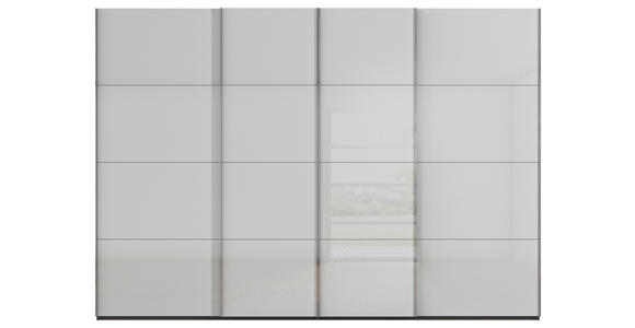 SCHWEBETÜRENSCHRANK 316/223/68 cm 4-türig Graphitfarben, Hellgrau  - Chromfarben/Hellgrau, Design, Glas/Holzwerkstoff (316/223/68cm) - Novel