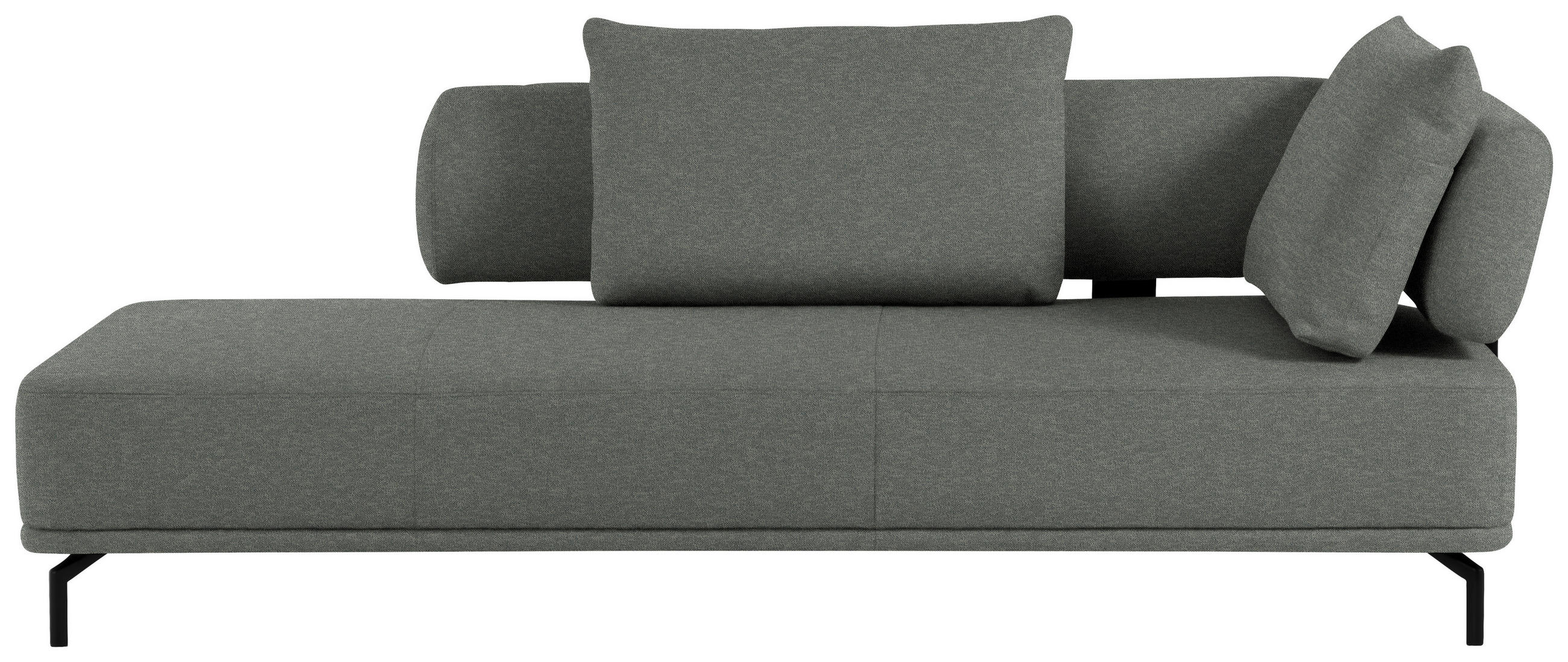 RÉCAMIERE in Flachgewebe Grau, Grün  - Schwarz/Grau, Design, Textil/Metall (227/89/101cm) - Dieter Knoll