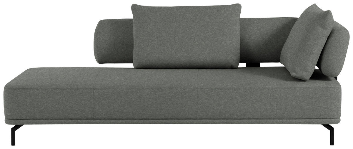 RÉCAMIERE in Flachgewebe Grau, Grün  - Schwarz/Grau, Design, Textil/Metall (227/89/101cm) - Dieter Knoll