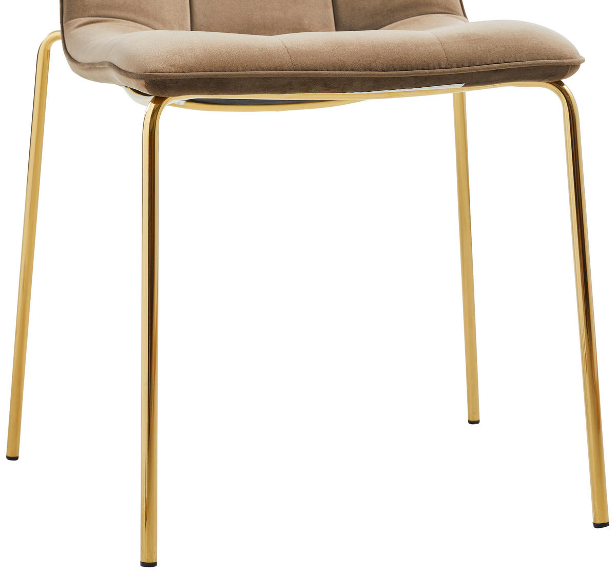 STUHL  in Eisen Samt  - Goldfarben/Braun, Lifestyle, Holz/Textil (57/83/60cm) - MID.YOU