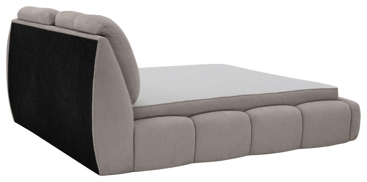 POLSTERBETT 180/200 cm,  in Sahara, gepolstertes Kopfteil, Lattenrost, Bettkasten,  - Schwarz/Sahara, Design, Holz/Kunststoff (180/200cm) - Chameo