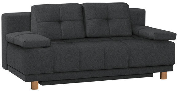 BOXSPRINGSOFA Anthrazit - Anthrazit, Design, Textil/Metall (202/92/104cm) - Novel