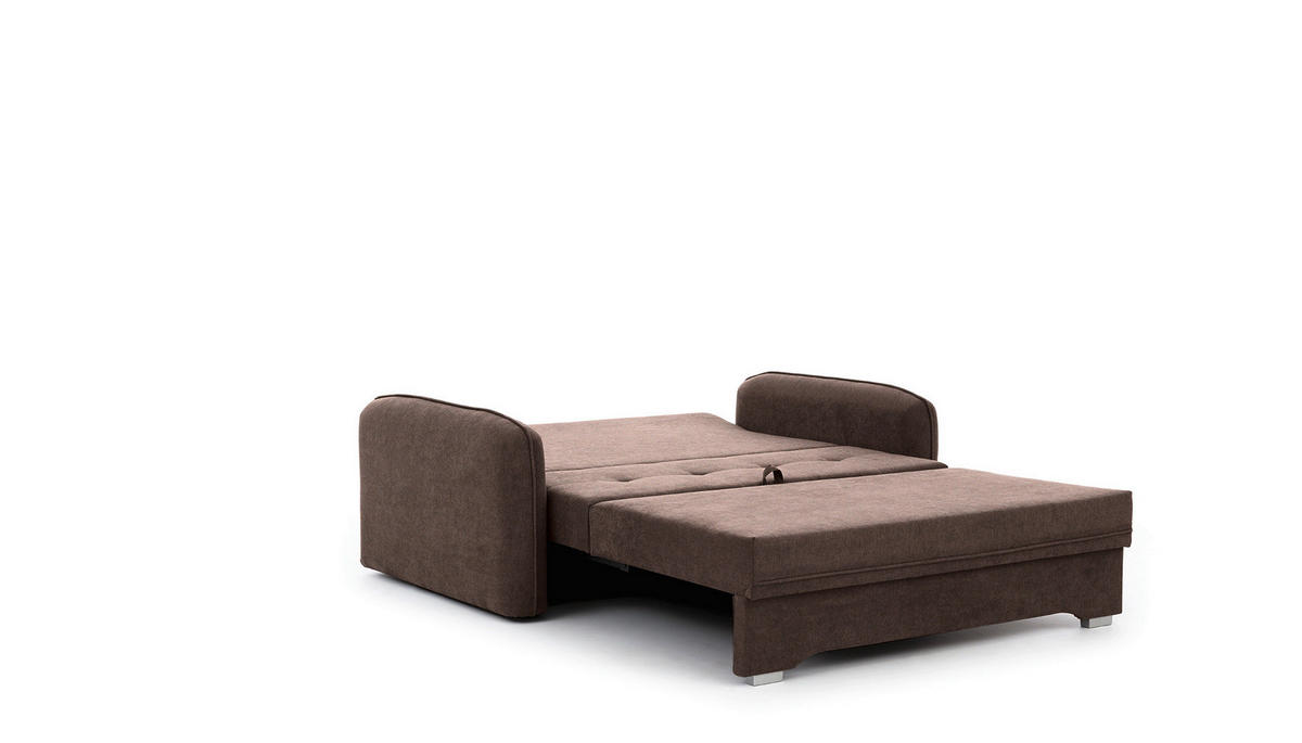SCHLAFSOFA in Chenille Braun  - Silberfarben/Braun, Design, Kunststoff/Textil (155/105/75cm) - MID.YOU