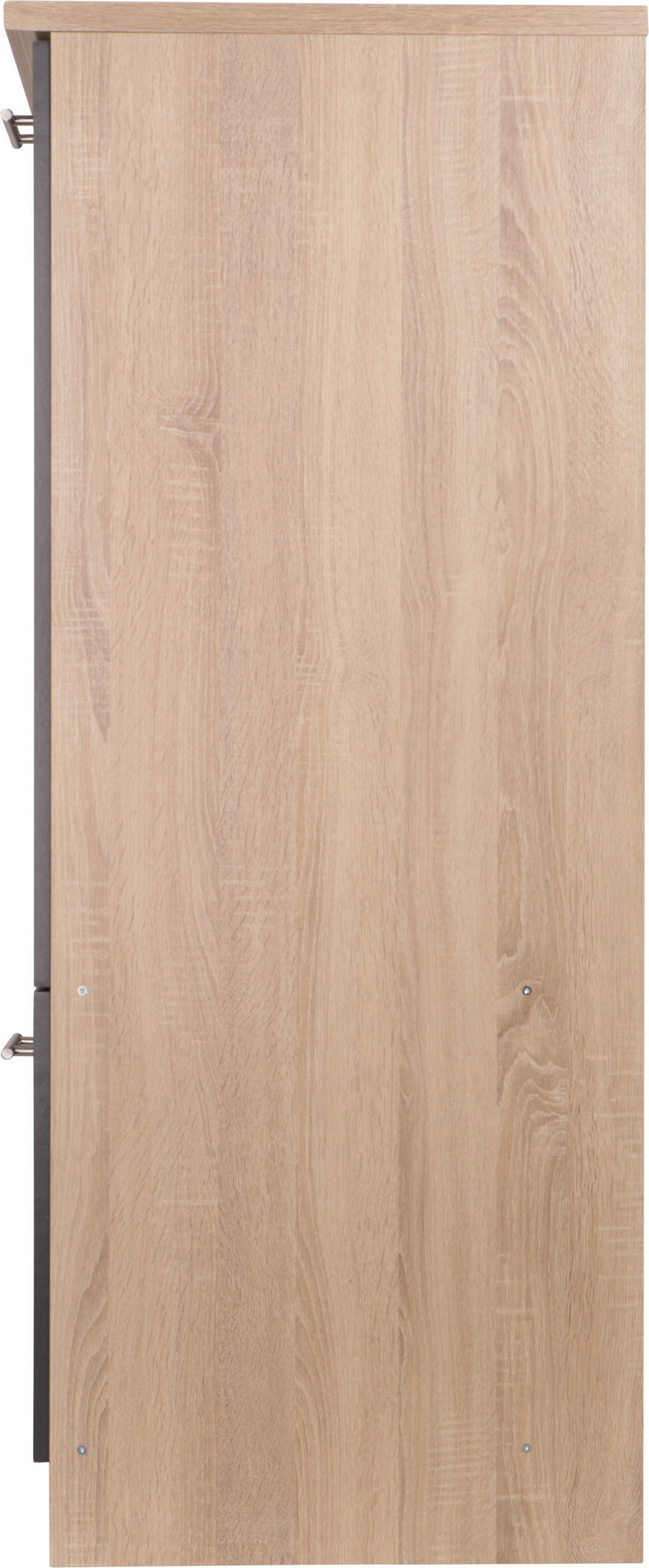 GERÄTEUMBAUSCHRANK 60/144,8/60 cm  in Grau, Eichefarben  - Eichefarben/Silberfarben, Basics, Holzwerkstoff/Metall (60/144,8/60cm) - Respekta