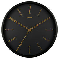 WANDUHR Belle Schwarz, Goldfarben 35/35/4 cm  - Goldfarben/Schwarz, Basics, Metall (35/35/4cm) - Karlsson