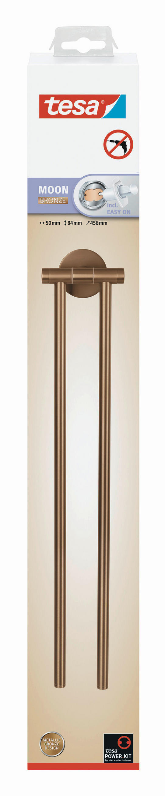 HANDTUCHHALTER Bronzefarben  - Bronzefarben, Basics, Metall (45,6/8,3/5cm) - Tesa