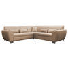 ECKSOFA Beige Flachgewebe  - Beige/Silberfarben, Design, Kunststoff/Textil (266/266cm) - Livetastic