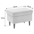 HOCKER Mikrovelours Dunkelbraun  - Dunkelbraun/Schwarz, Basics, Holz/Textil (63/43/42cm) - Carryhome