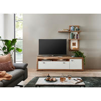 WOHNWAND 2-teilig  in Weiß, Eiche Artisan  202,5/185,9/50,1 cm  - Anthrazit/Eiche Artisan, KONVENTIONELL, Holzwerkstoff/Kunststoff (202,5/185,9/50,1cm) - Stylife