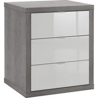 LADIČAR NA KOTAČIĆIMA  siva, bijela visoki sjaj  - bijela/siva, Design, drvni materijal/metal (55/66/45cm) - Carryhome