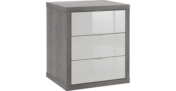 ROLLCONTAINER Grau, Weiß Hochglanz  - Weiß Hochglanz/Weiß, Design, Holzwerkstoff/Kunststoff (55/66/45cm) - Carryhome