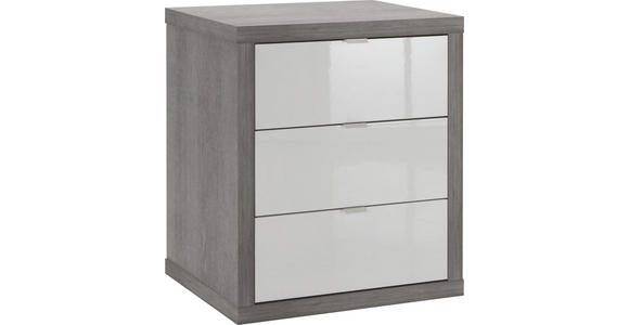 ROLLCONTAINER Grau, Weiß Hochglanz - Weiß Hochglanz/Weiß, Design, Holzwerkstoff/Kunststoff (55/66/45cm) - Carryhome