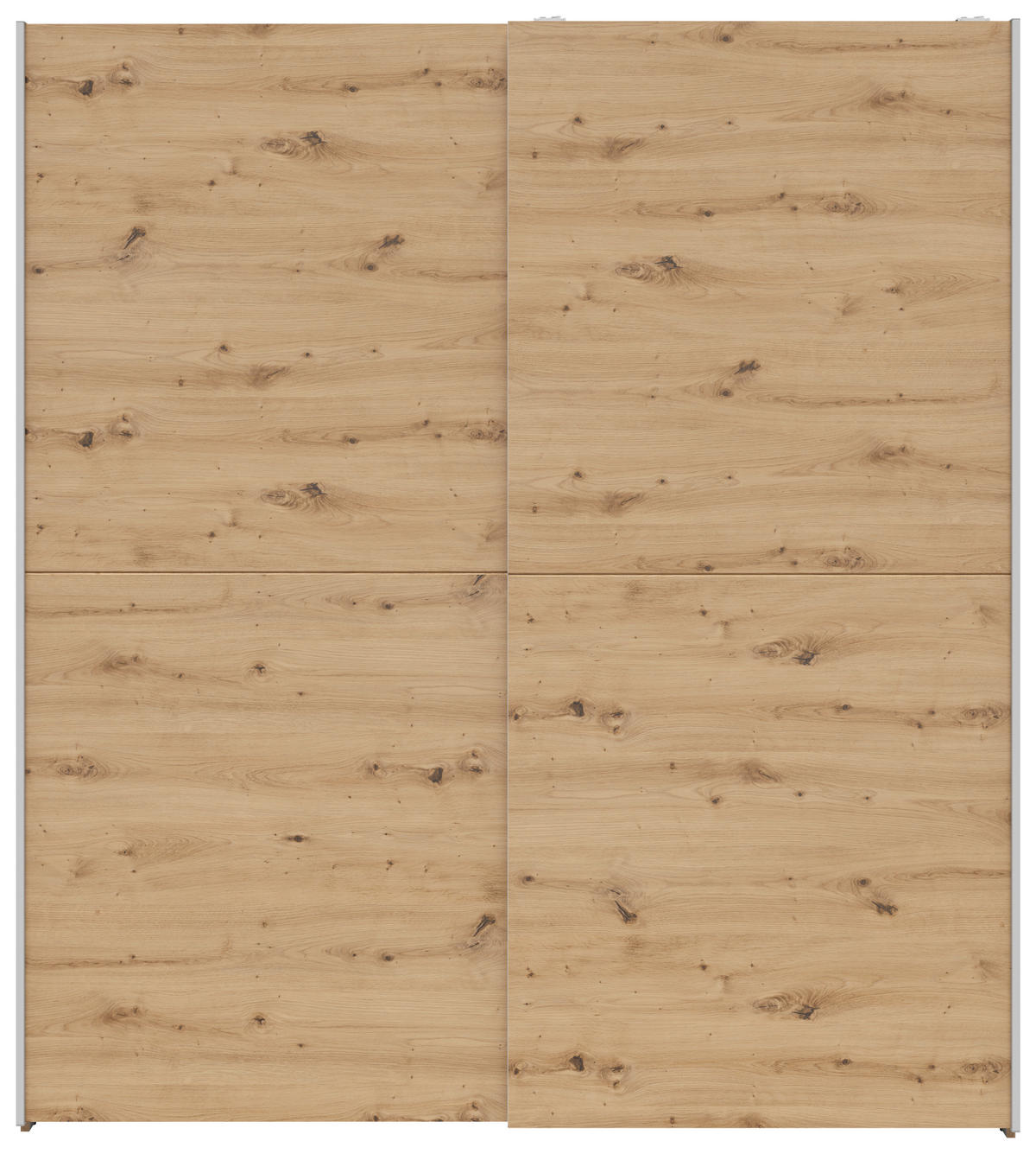 SCHWEBETÜRENSCHRANK 170/191/59 cm 2-türig Eiche Artisan  - Silberfarben/Eiche Artisan, Basics, Holzwerkstoff/Kunststoff (170/191/59cm) - Boxxx