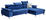 WOHNLANDSCHAFT Blau Velours  - Blau/Schwarz, KONVENTIONELL, Textil/Metall (280/175cm) - Livetastic