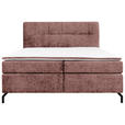 BOXSPRINGBETT 180/200 cm,  in Weinrot, Topper, H2 + H2 = mittel  - Weinrot/Schwarz, Design, Textil/Metall (180/200cm) - Esposa