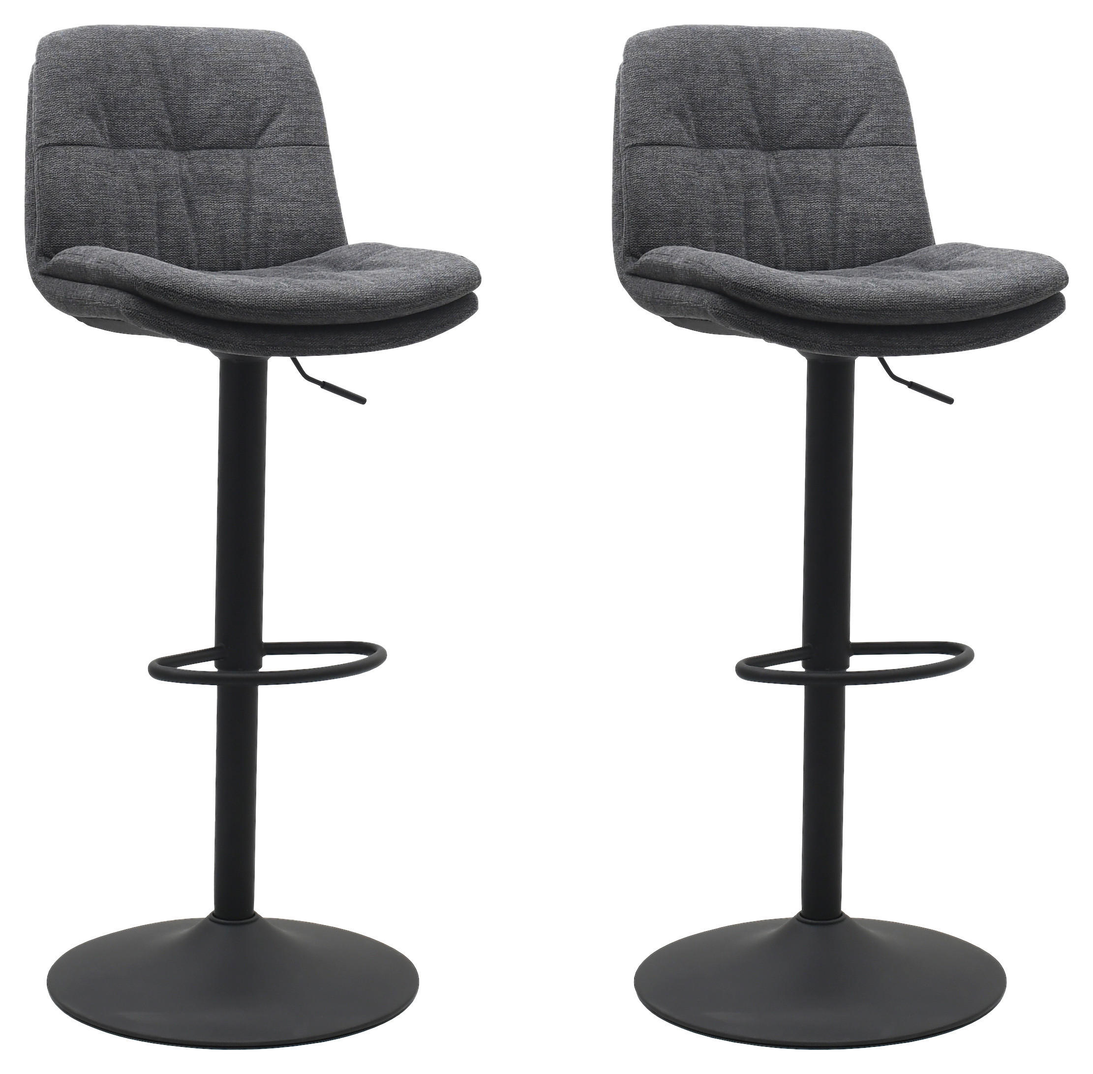 BARHOCKER-SET in Dunkelgrau  - Dunkelgrau/Schwarz, MODERN, Textil/Metall (47/94-110/55cm) - Livetastic