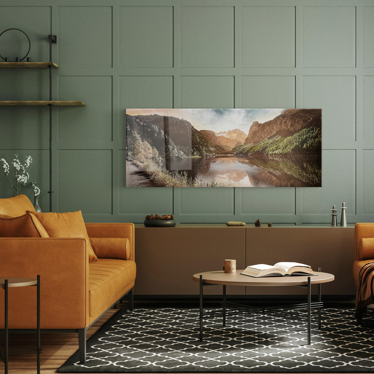 GLASBILD Landschaft & Natur 125/50 cm  - Multicolor, Basics, Glas/Papier (125/50cm)