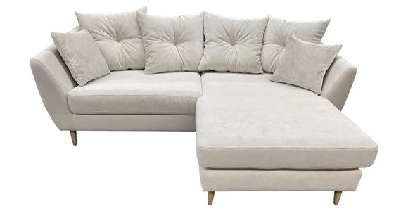 ECKSOFA Naturfarben Feincord - Buchefarben/Naturfarben, KONVENTIONELL, Holz/Textil (211/154cm) - Carryhome