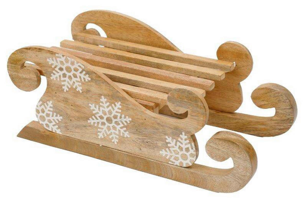 DEKORAČNÉ SANE - svetlohnedá, Basics, drevo (40/17/22cm)