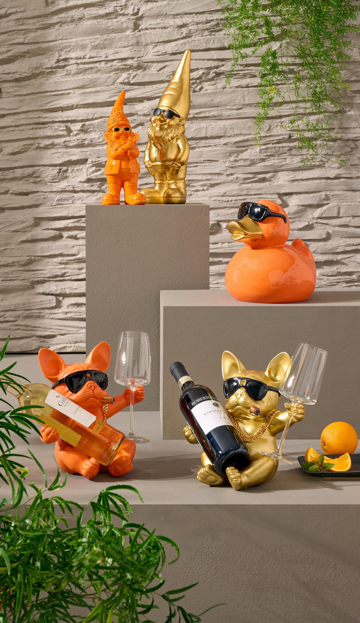 FLASCHENHALTER - Dunkelorange, Trend, Kunststoff (24.5/19.5/25.5cm)