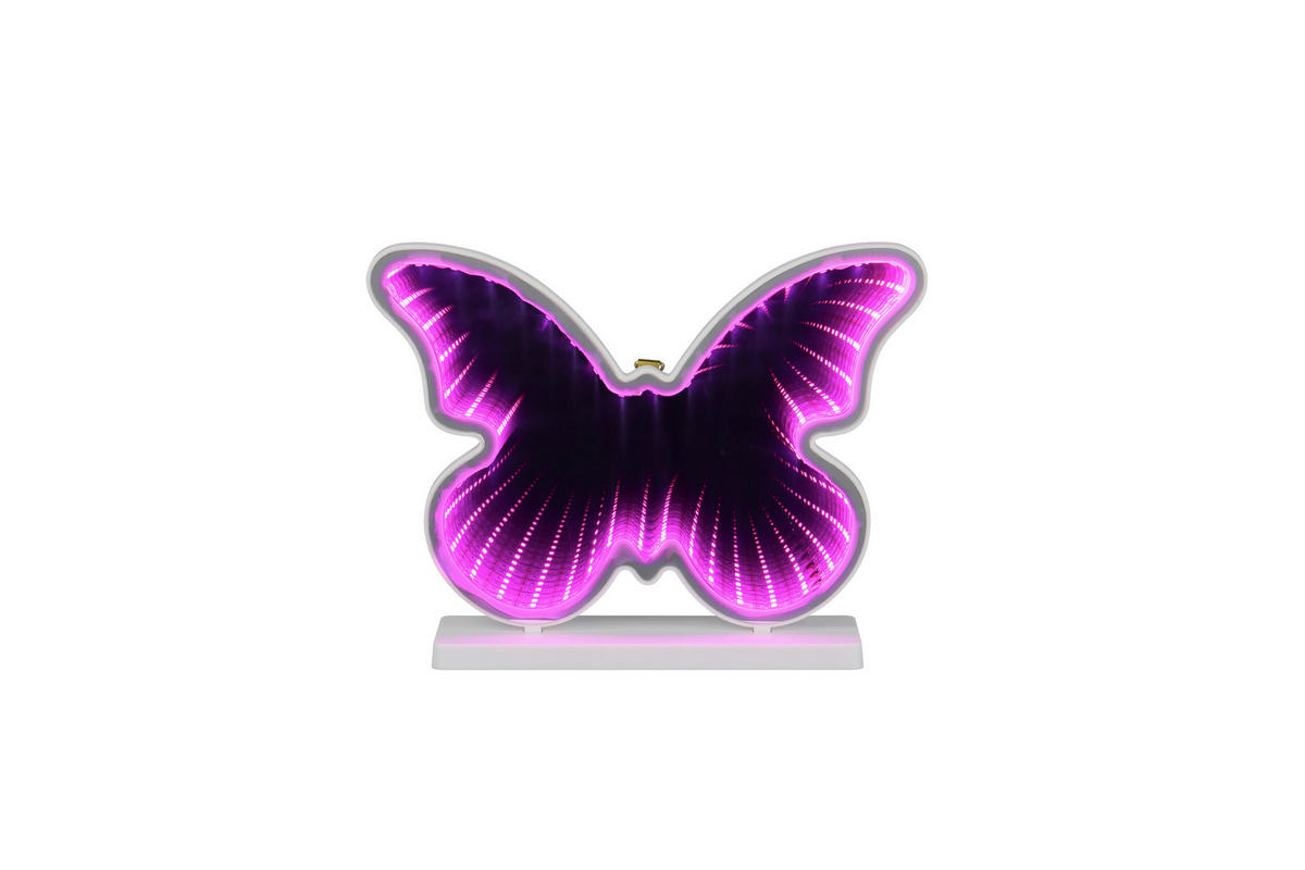 LED-WANDLEUCHTE Papillon 27/26/6 cm   - Transparent/Weiß, LIFESTYLE, Kunststoff (27/26/6cm)